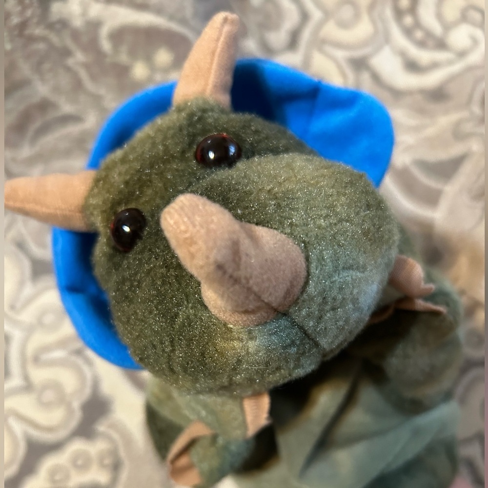 4/$20 Triceratops Plush Hand Puppet by Dream Stuffed Animal Dinosaur Classroom